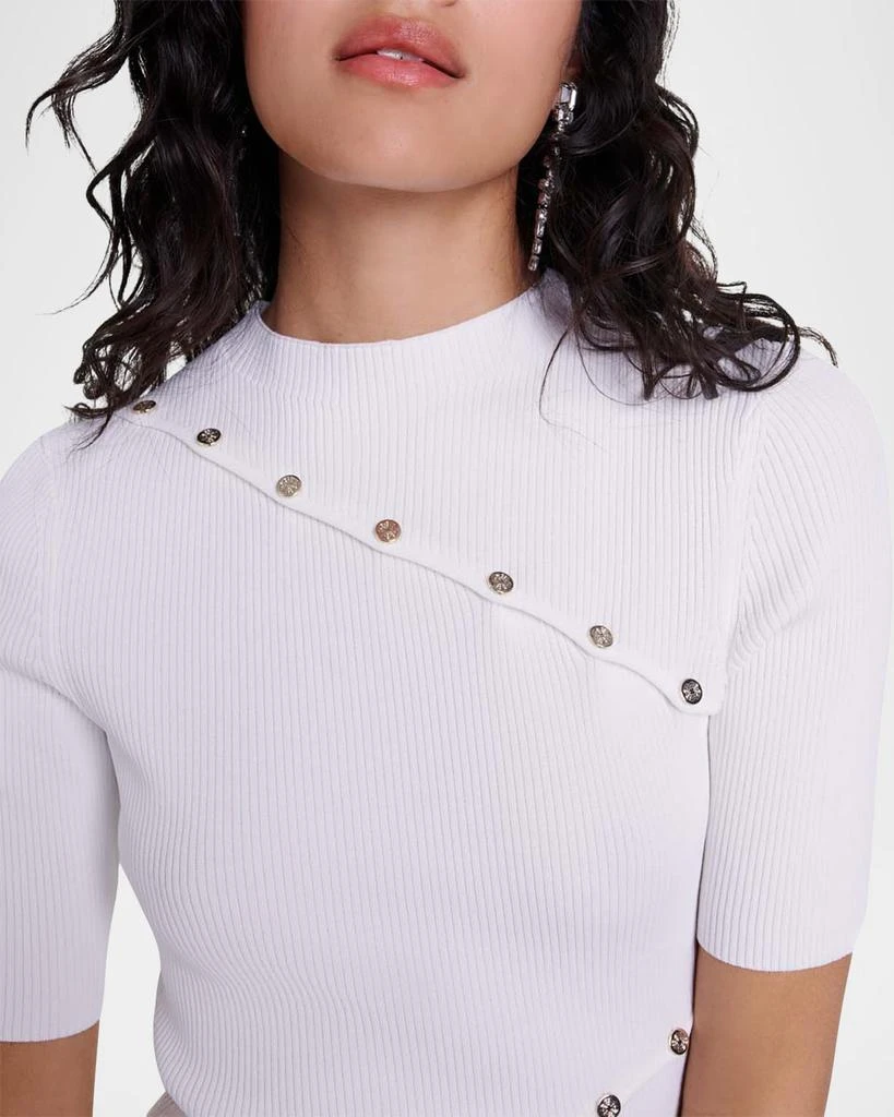 Maje Rellier Buttoned Rib Mini Dress 4