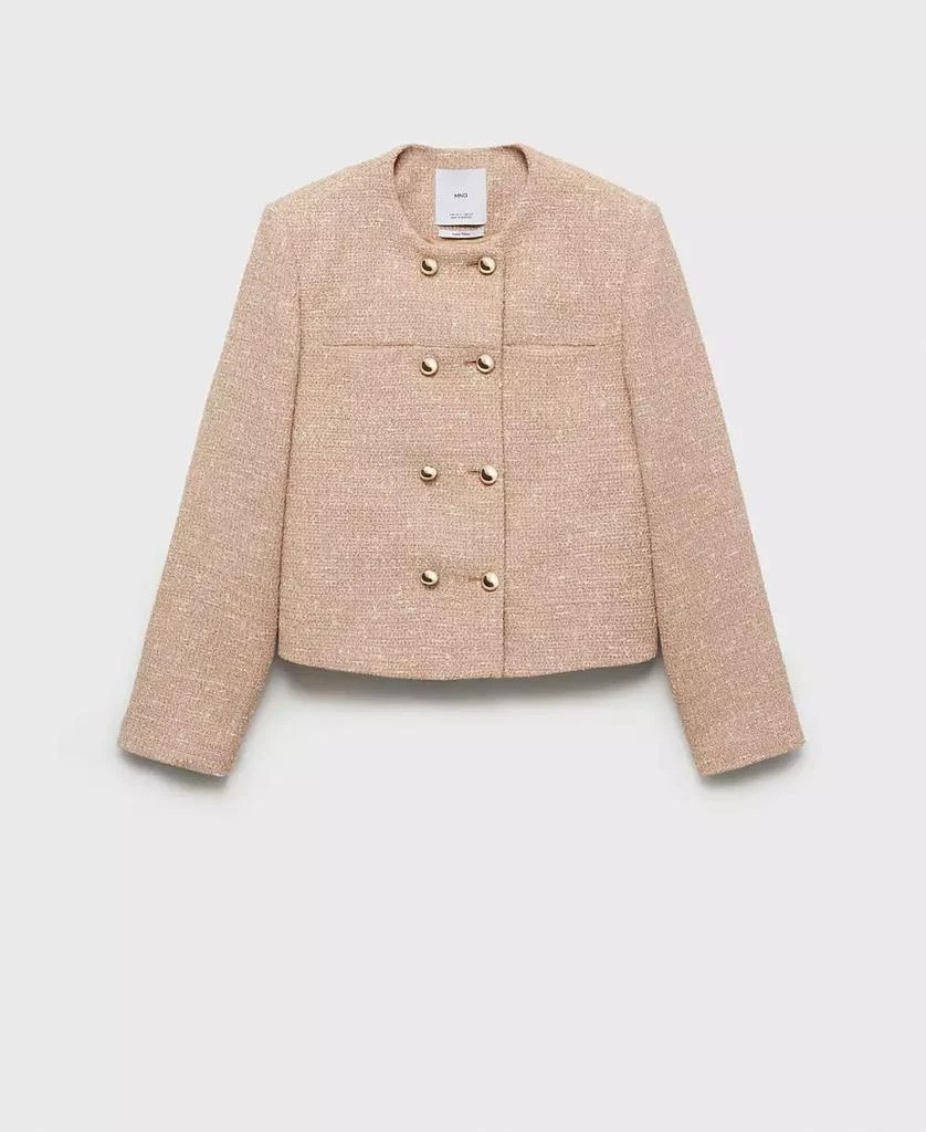 Mango Women's Double-Breasted Tweed Jacket 6