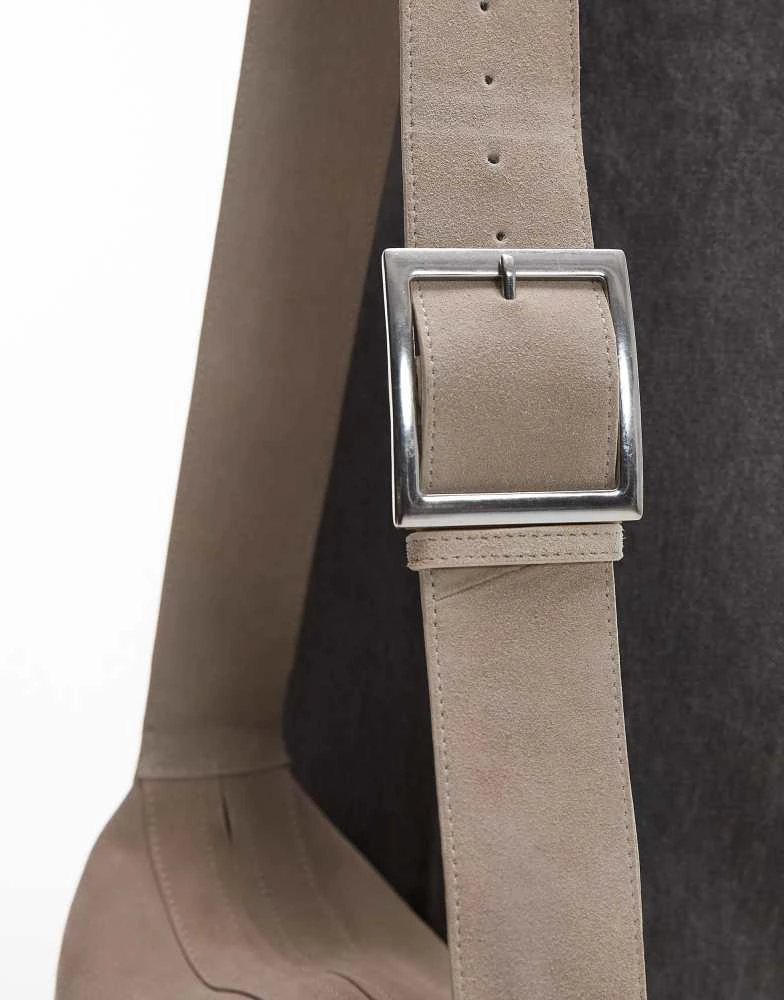 Topshop Topshop Charlie real leather crossbody bag in camel 4
