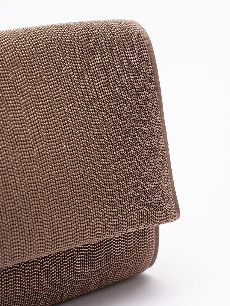 Brunello Cucinelli Brunello Cucinelli Precious Monili Foldover Top Clutch Bag 4