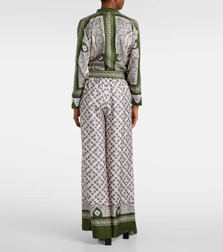 LA DOUBLE J Printed silk twill palazzo pants 3