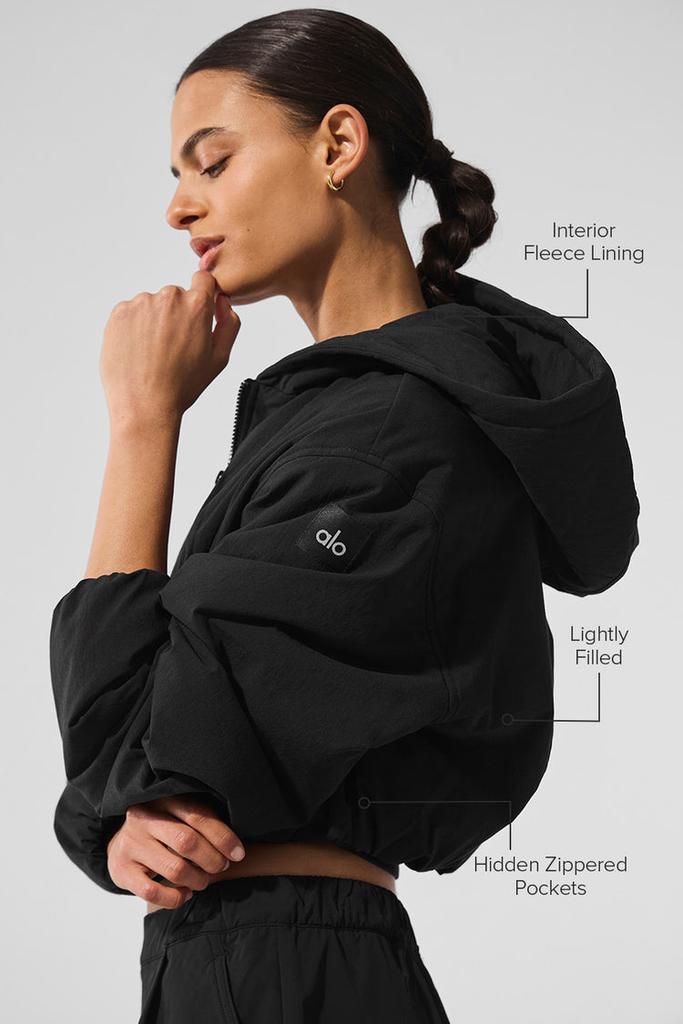 タイムセール中‼️新品タグ付き✨alo ジップアップ フーディ Alo Cropped Mountain Peak Full-Zip Hoodie - Black - Hoodies - Free