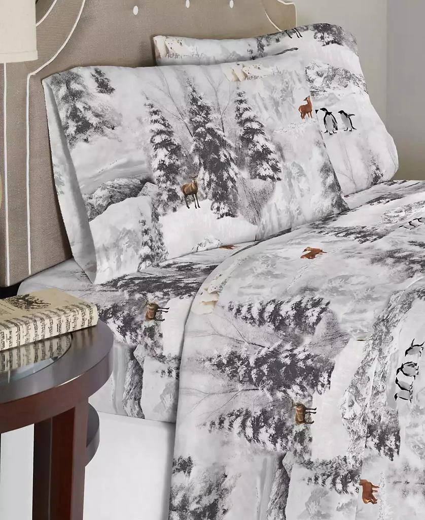 Celeste Home Luxury Weight Printed Cotton Flannel Sheet Set, King 2