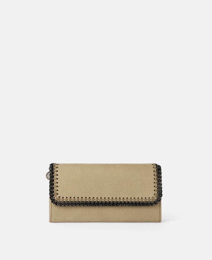 Stella McCartney Stella McCartney - Falabella Flap Continental Wallet, Woman, Clotted cream