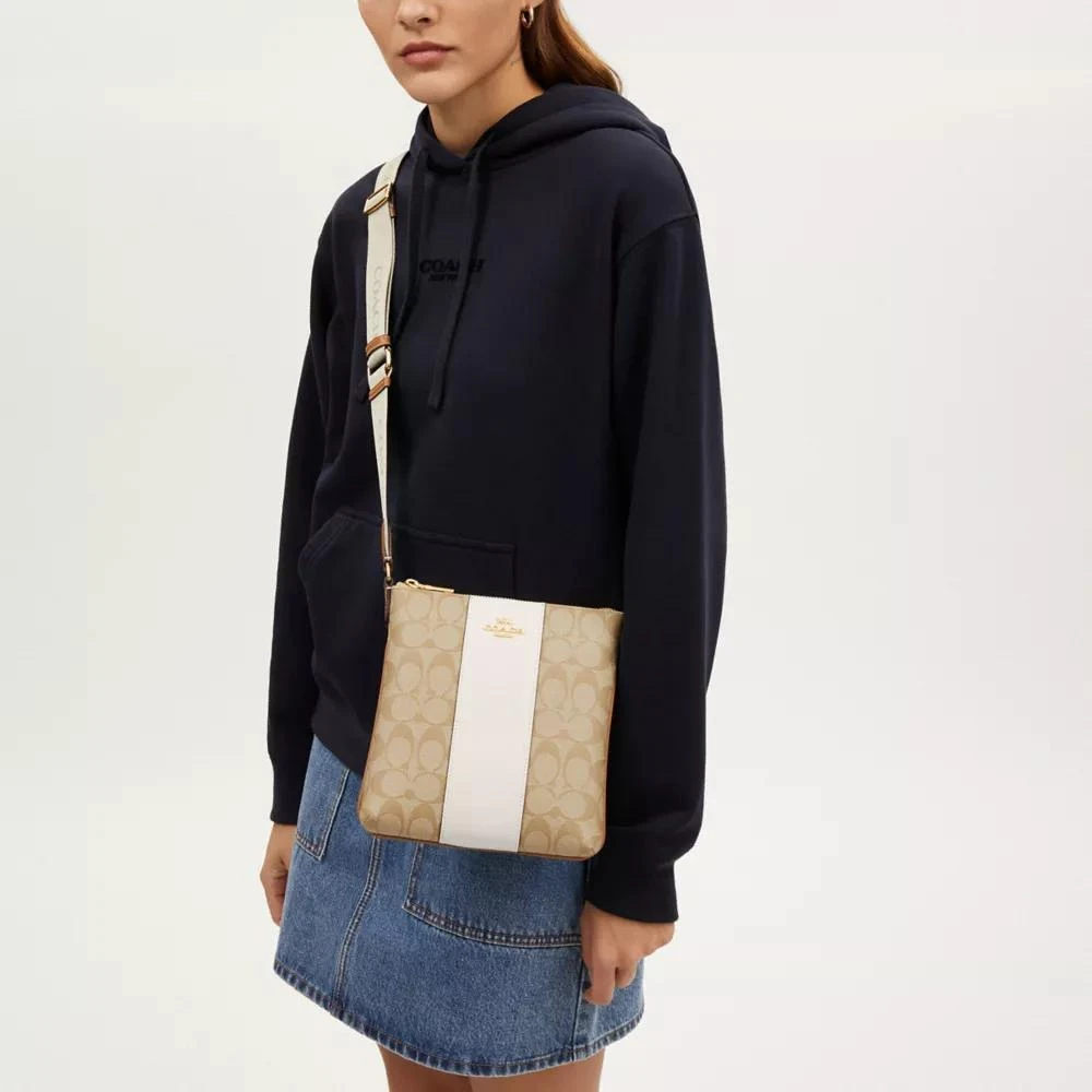Coach Mini Rowan File Bag In Signature Canvas With Stripe 2