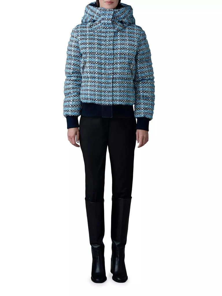 Mackage Shirly Mixed Media Tweed Quilted Down Bomber Jacket 2