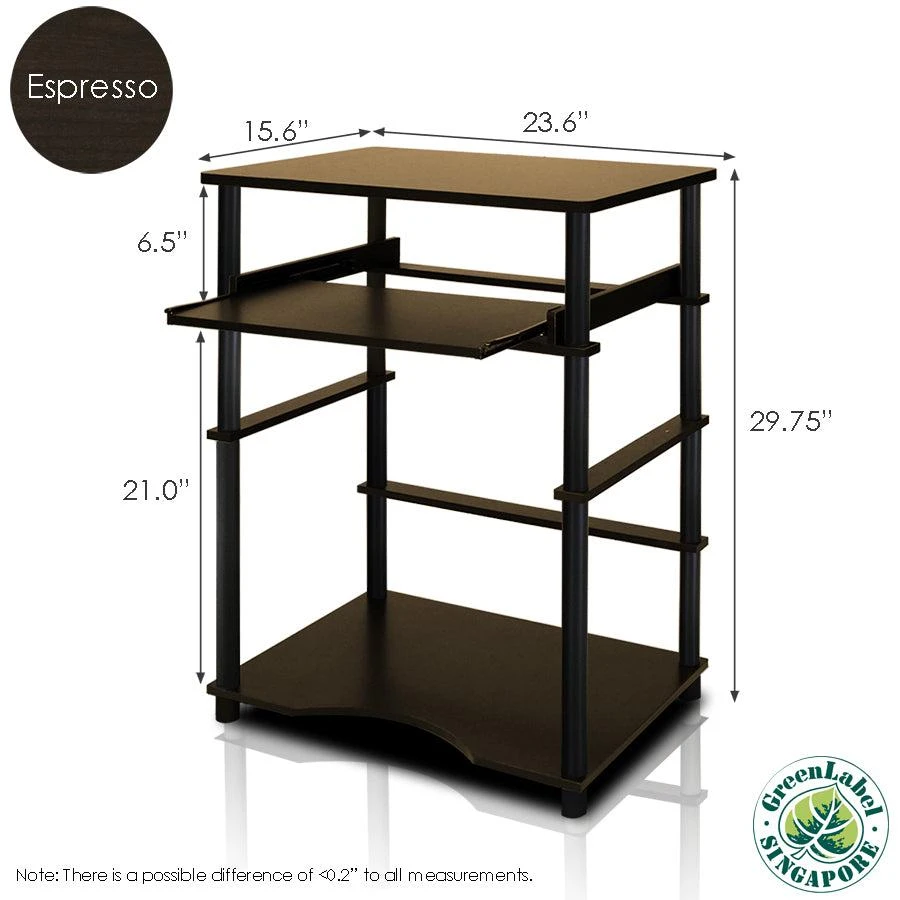 Furinno Home Laptop Notebook Computer Desk, Espresso/Black 2