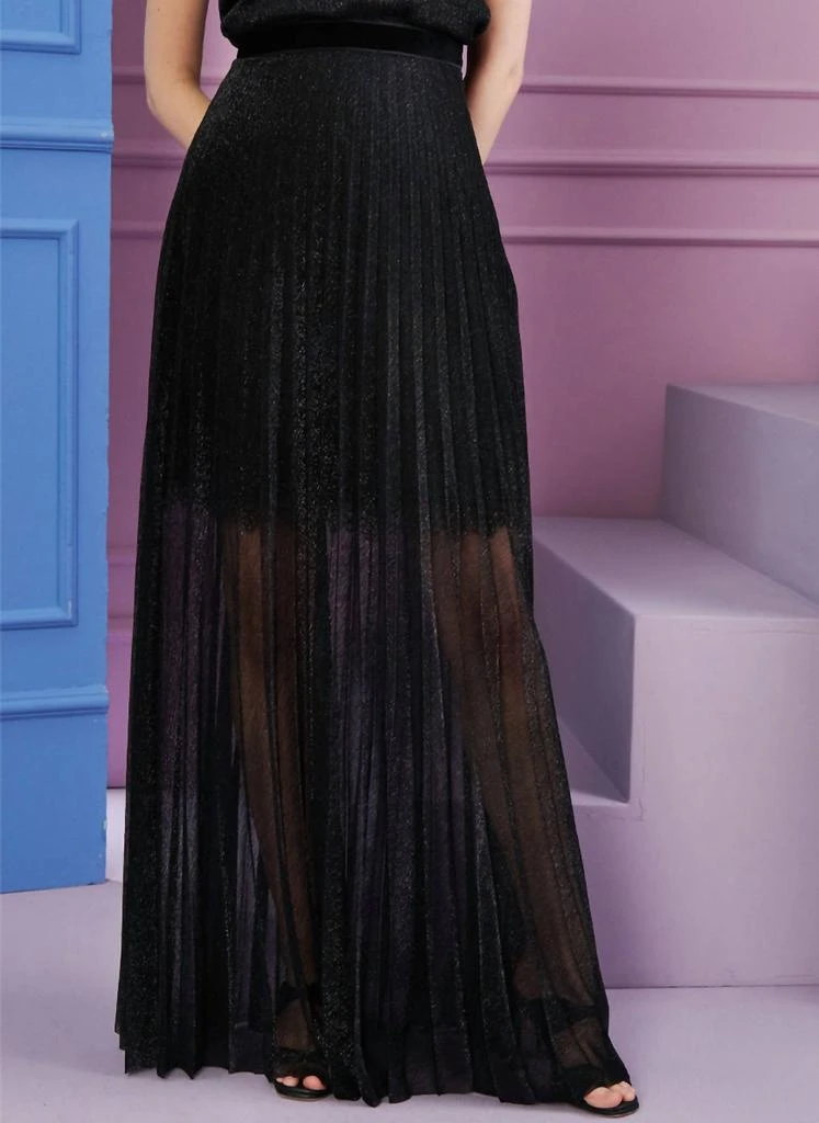 Talbot Runhof Talbot Runhof - Metallic Pleated Maxi Skirt 1