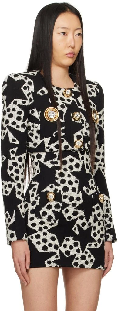 AREA Black 
Off-White Crystal Medallion Blazer 2