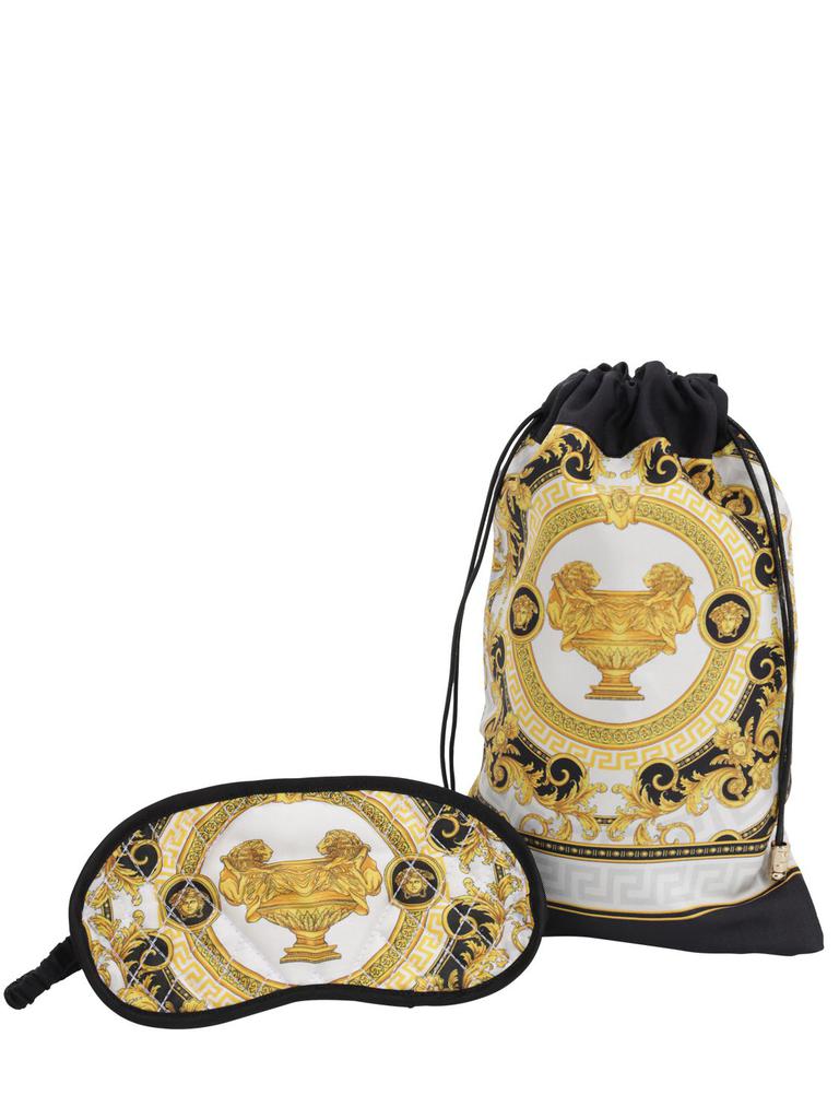 VERSACE Barocco & Robe Silk Eye Mask W/ Case