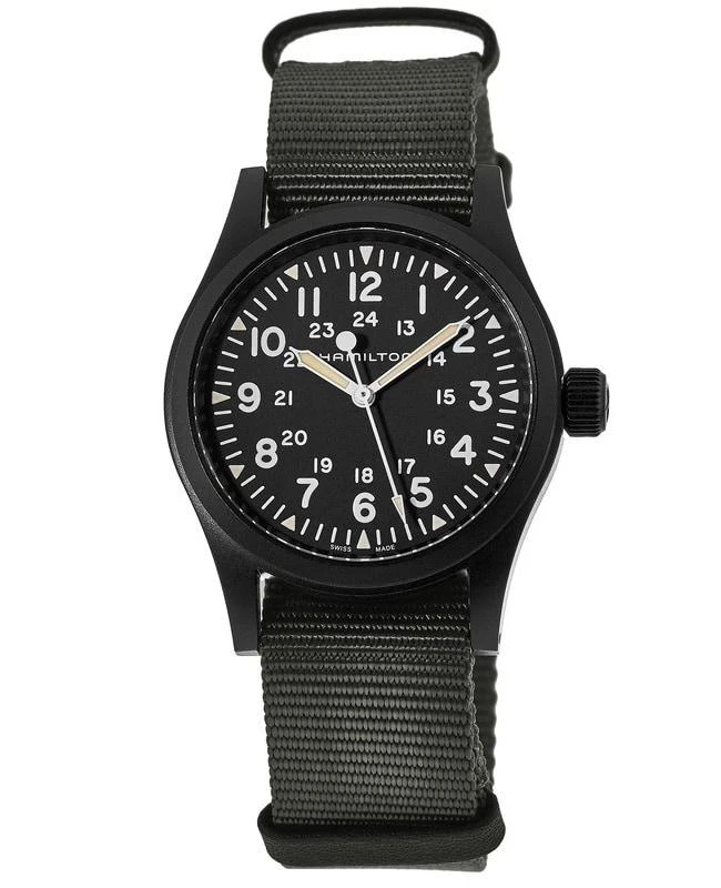 Hamilton Hamilton Khaki Field Mechanical Black Dial Fabric Strap Men's Watch H69409930 1