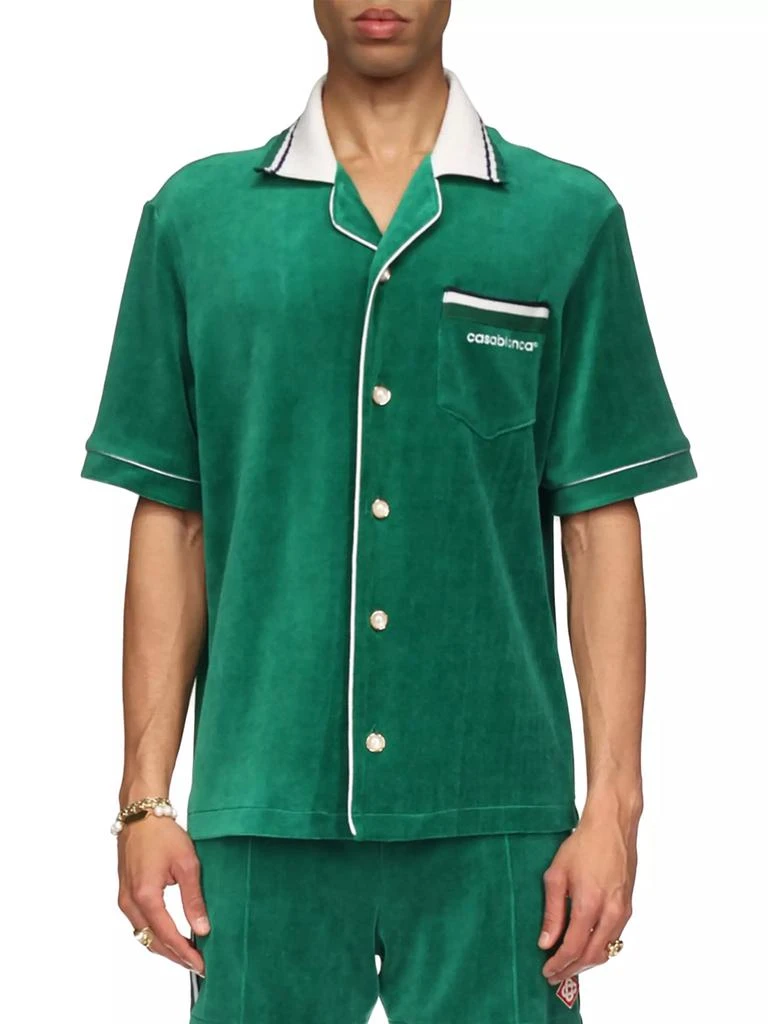 Casablanca Cotton-Blend Velour Short-Sleeve Shirt 4