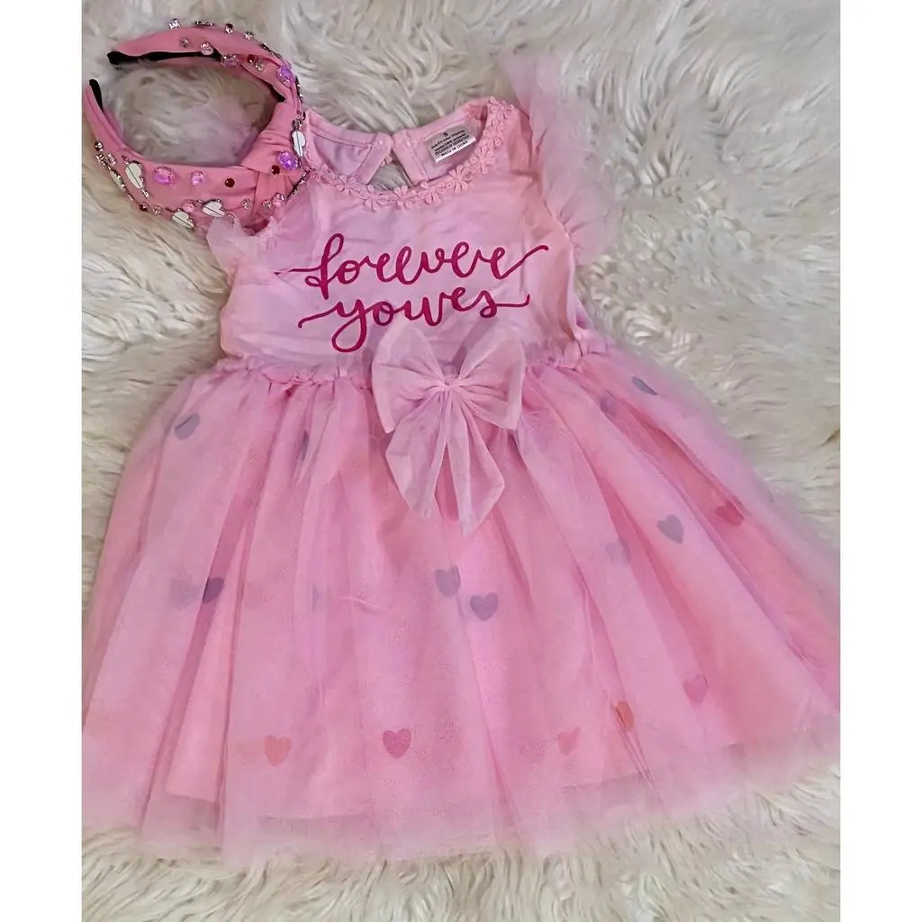 KIDSCHARM Kidscharm - Girl's Forever Yours Heart Tulle Dress