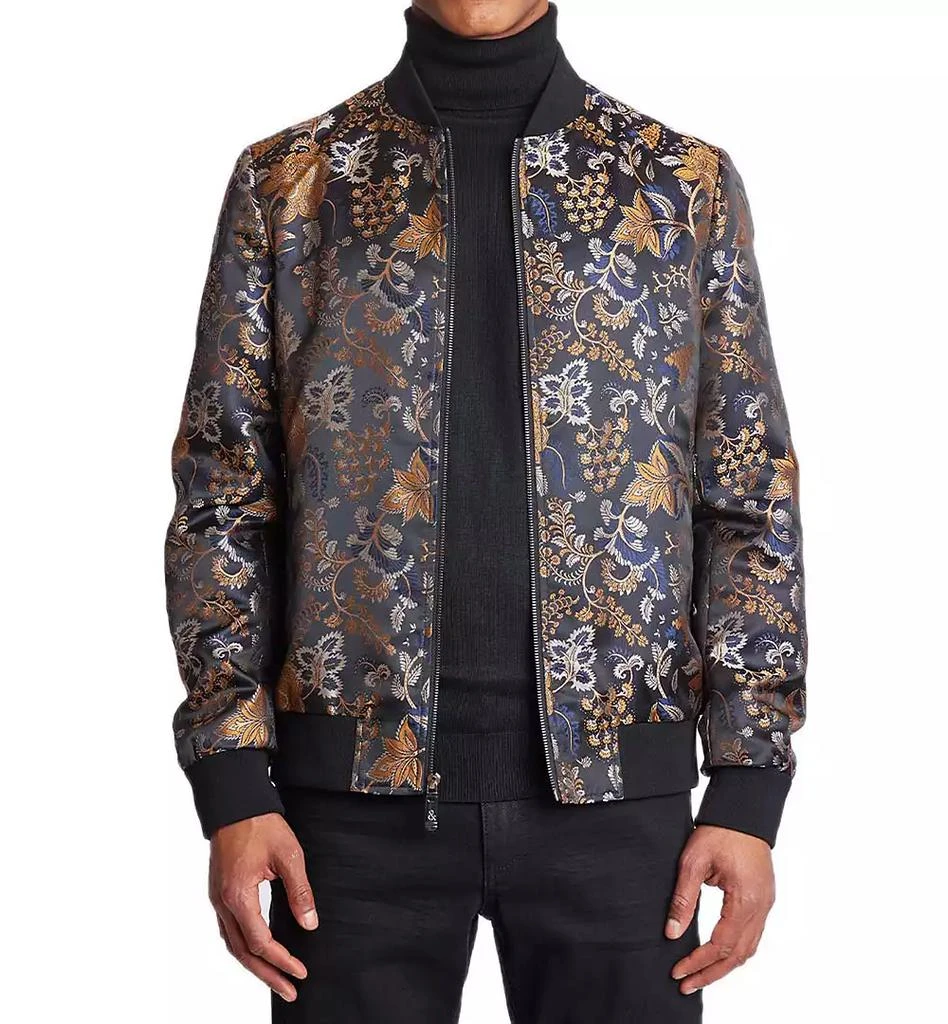 Paisley & Gray Men's Hyde Slim Fit Leaf Print Bomber Jacket 1