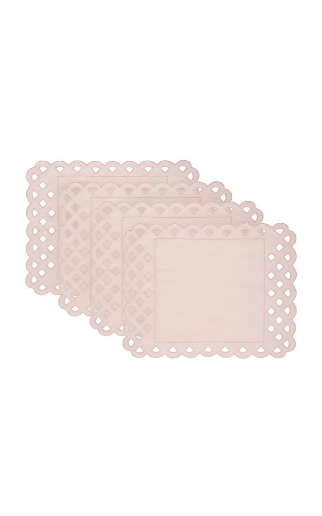 MoDA Moda Domus - Set-of-Four Handcrafted Linen Placemats - Pink - Moda Operandi