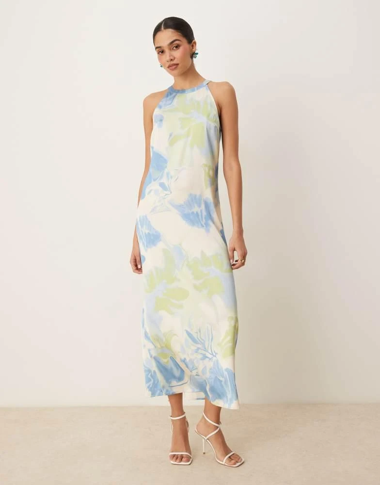 Vila Vila satin high neck maxi dress in marble print - Dresses & Skirts -  Free Shipping - BeyondStyle