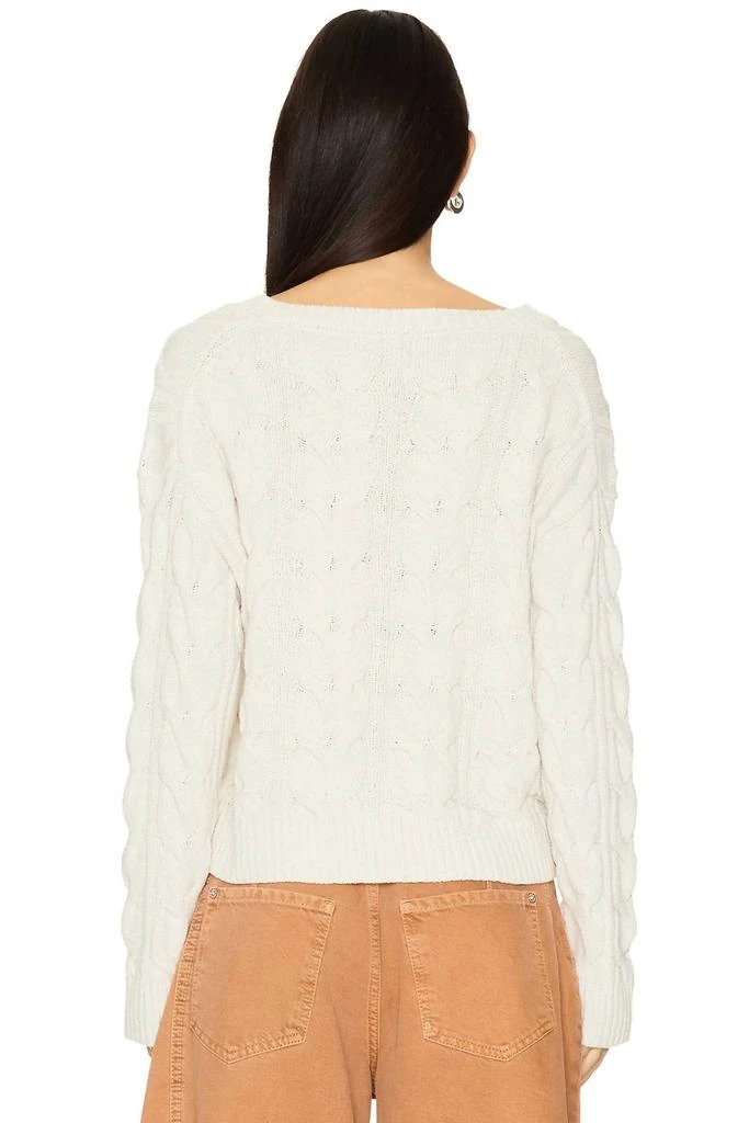 Free People Free People - Washed Cable V-Neck Sweater 3