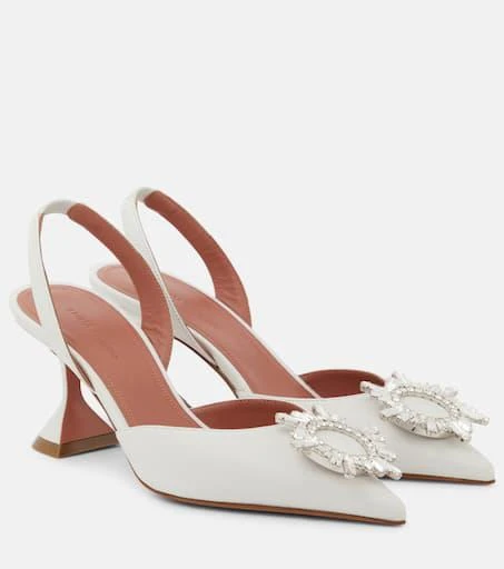 Amina Muaddi Begum 70 leather slingback pumps 1