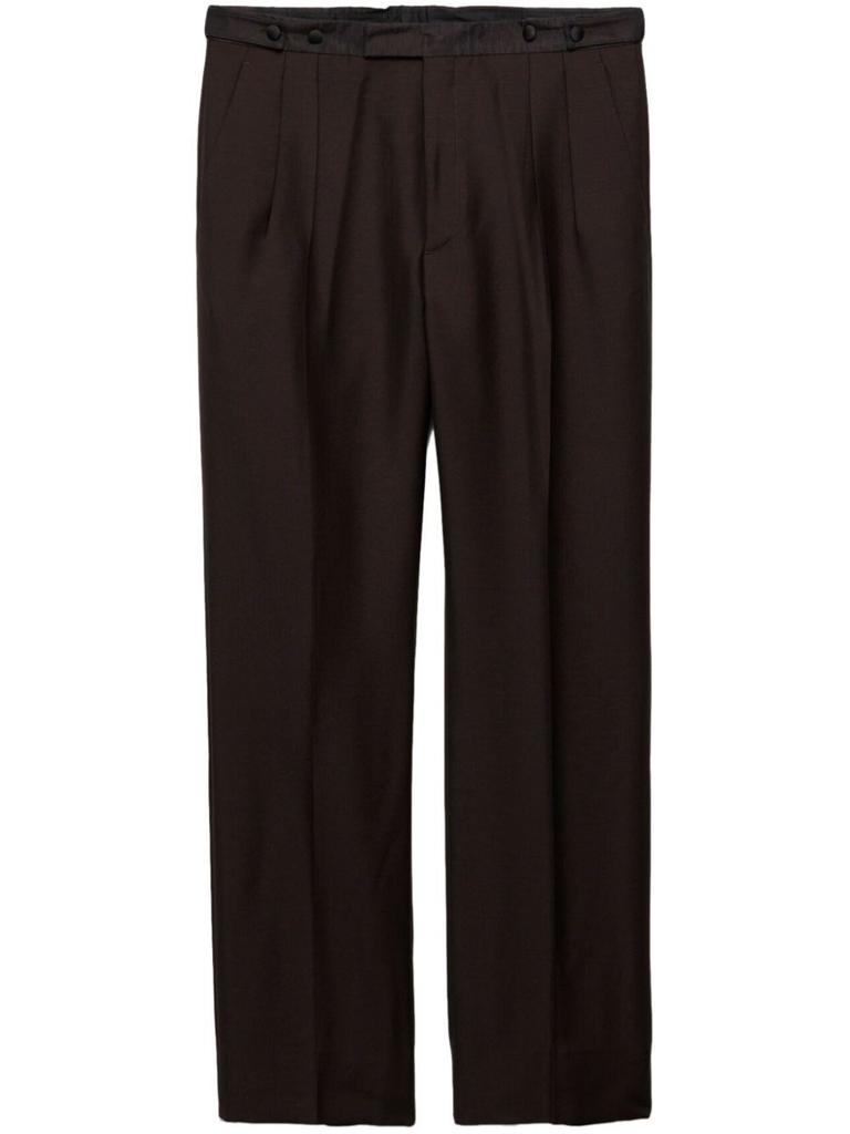 Prada Single-pleated Twill Virgin Wool Blend Pants women
