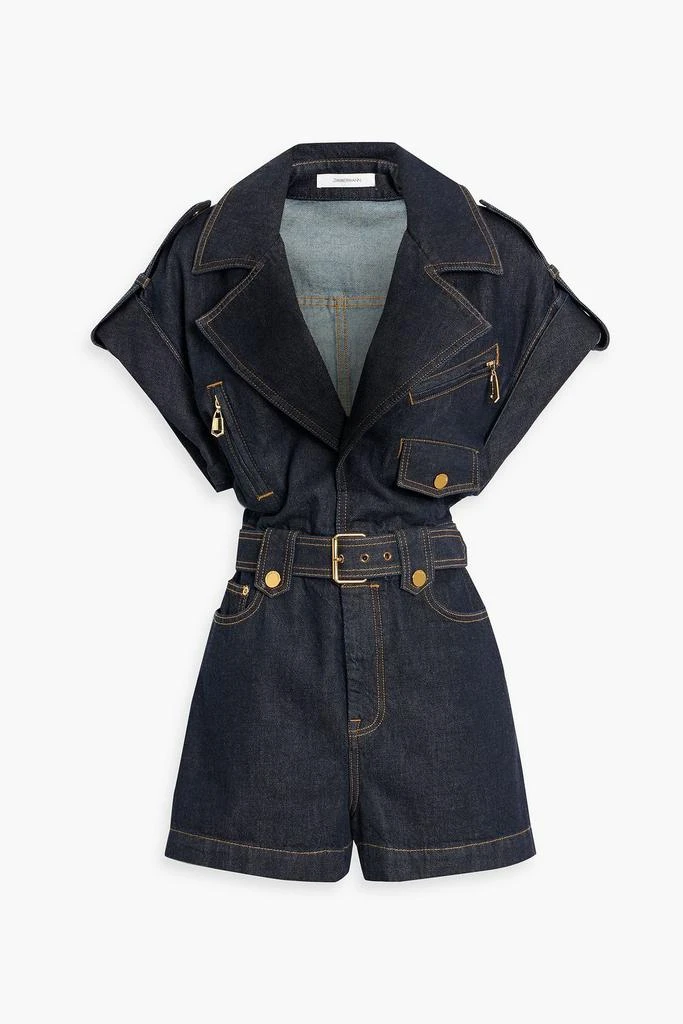 Zimmermann Belted denim playsuit