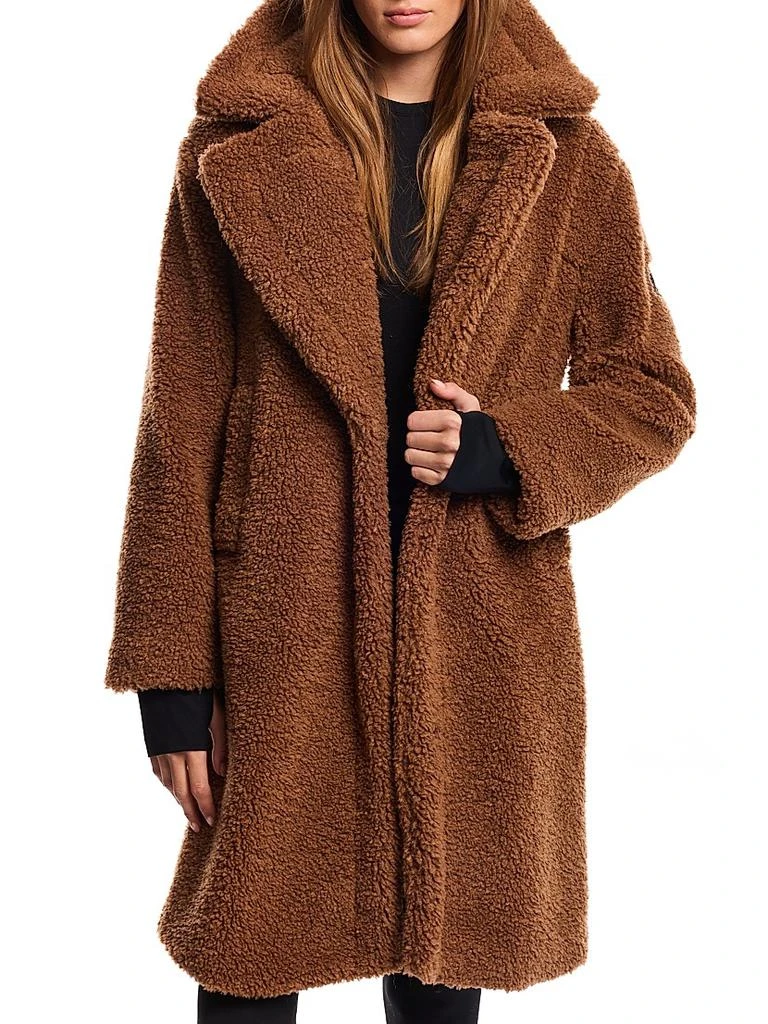 SAM. Sherpa Leather-Trimmed Coat 3