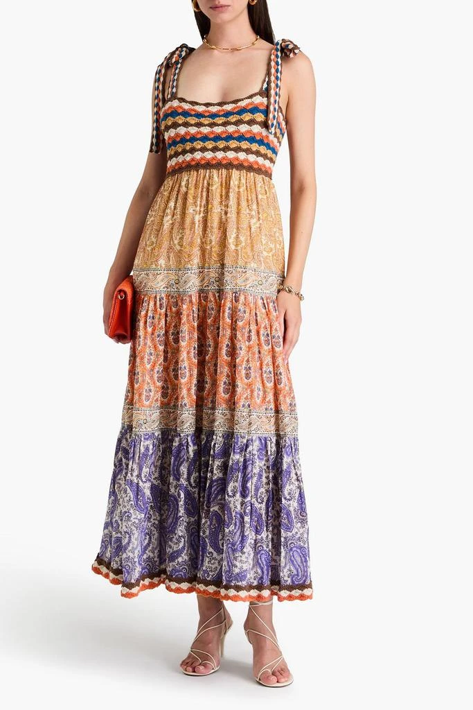 Zimmermann Paisley-print cotton-voile and crochet maxi dress 2