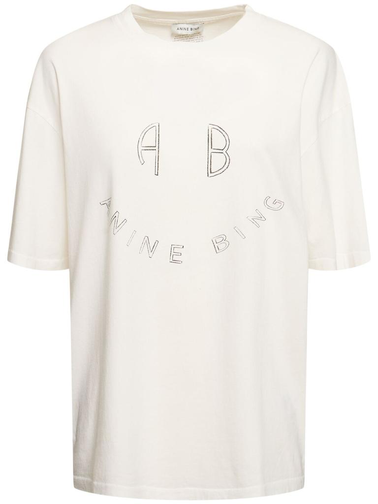 ANINE BING Kent Smiley Cotton Jersey T-shirt