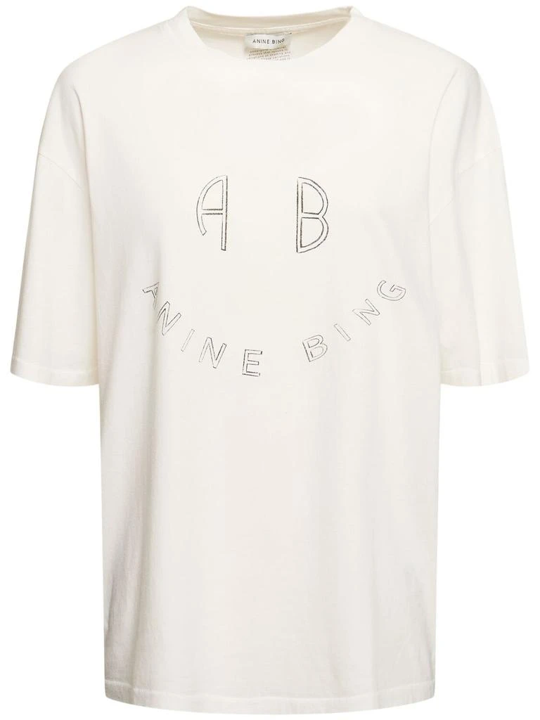 ANINE BING Kent Smiley Cotton Jersey T-shirt 1