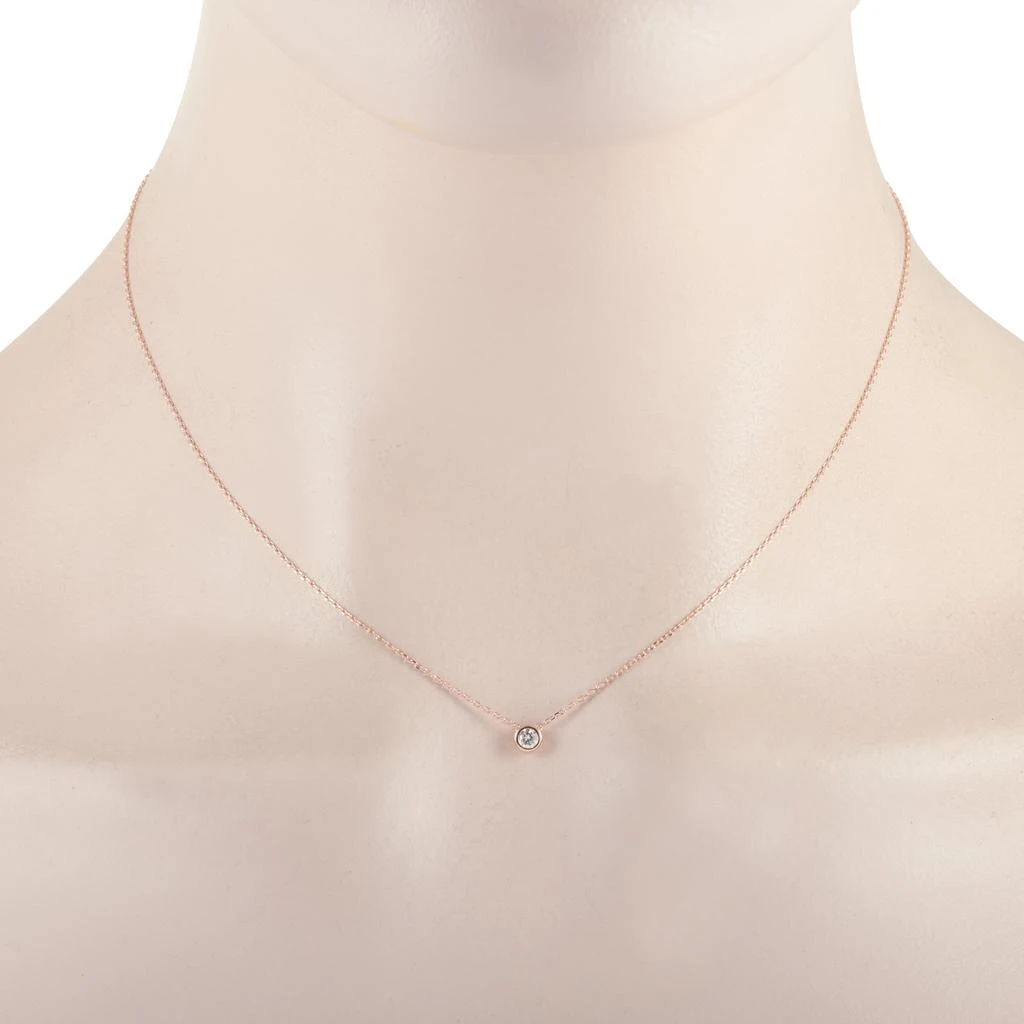 Non Branded 14K Rose Gold 0.10 ct Diamond Pendant Necklace 2