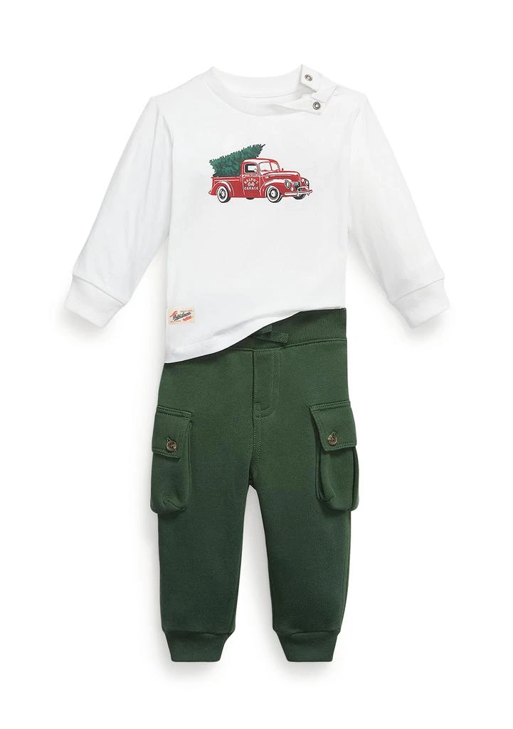 Ralph Lauren Baby Boys Truck-Print Jersey Tee 
Fleece Pant Set