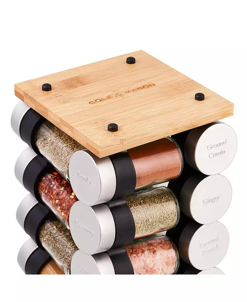 Cole & Mason Blyth Classic Bamboo 16 Jar Carousel Spice Rack 7