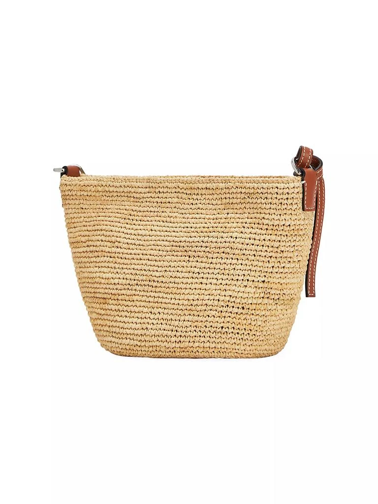 Loewe Pochette Leather-Trimmed Raffia Crossbody Bag 3