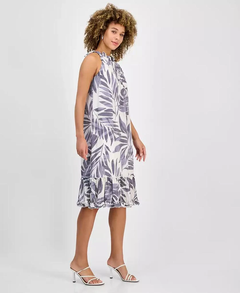 Robbie Bee Petite Printed Sleeveless Ruffle-Trim A-Line Dress 3