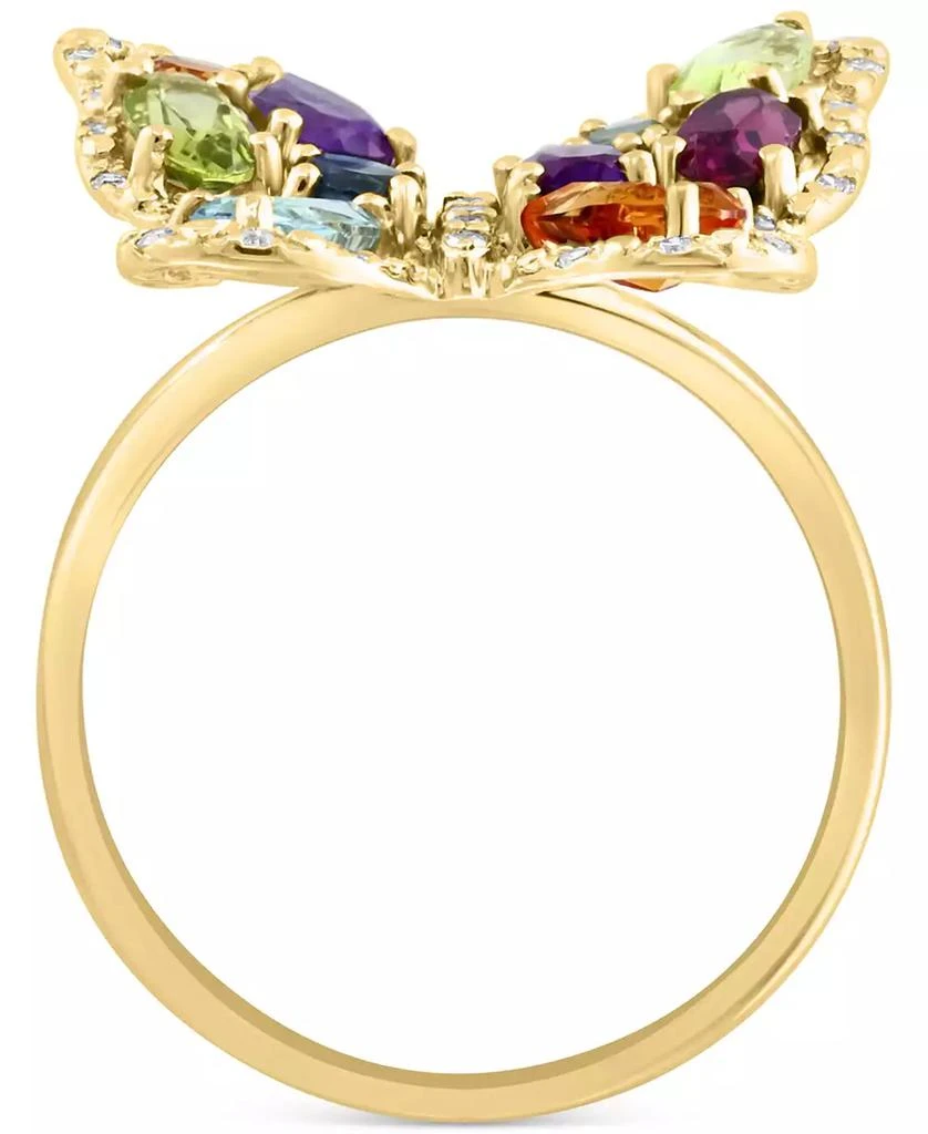 LALI Jewels Multi-Gemstone (1-3/4 ct. t.w.) 
Diamond (1/8 ct. t.w.) Butterfly Ring in 14k Gold 3
