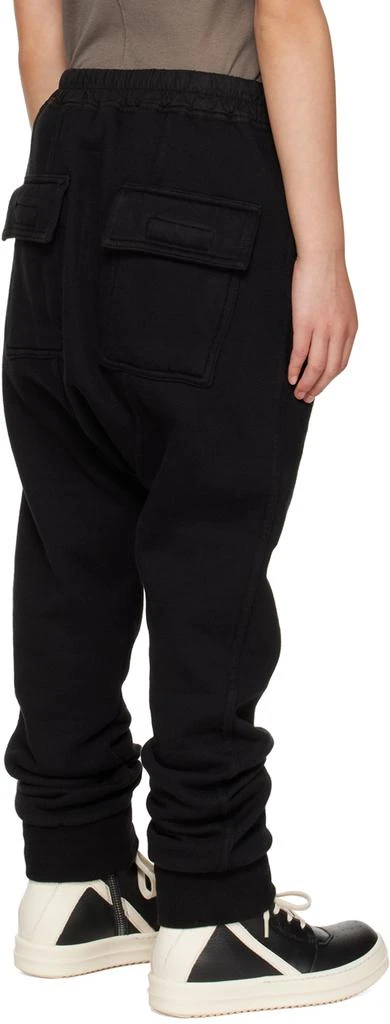 Rick Owens Kids Black Dropped Inseam Sweatpants 3