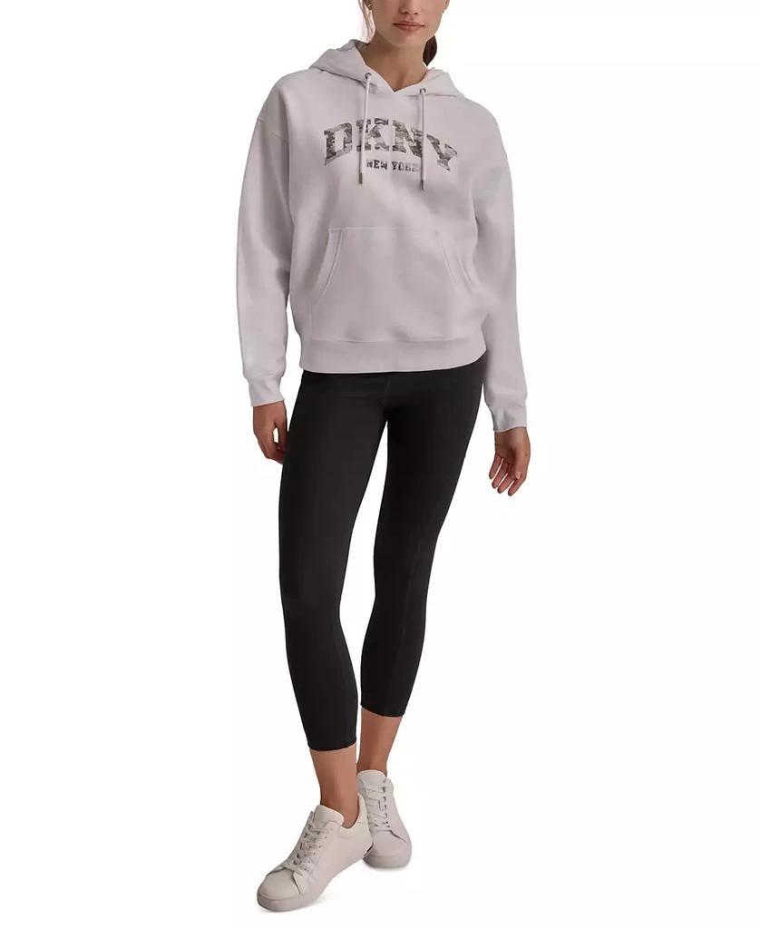 DKNY Sport Women's Varsity Camo Sparkle Logo Fleece Hooded Sweatshirt 5