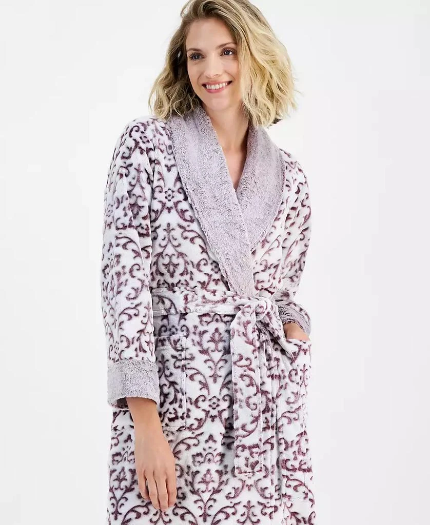 Charter Club Women's Long Embossed Plush Robe, Created for Macy's 3
