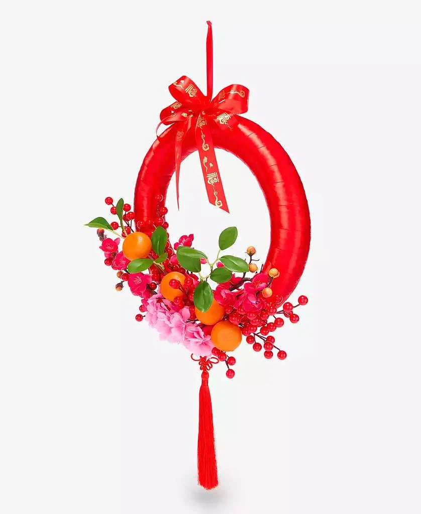Macy's Lunar New Year Floral and Berry Wreath, Exclusively at Macy's 1