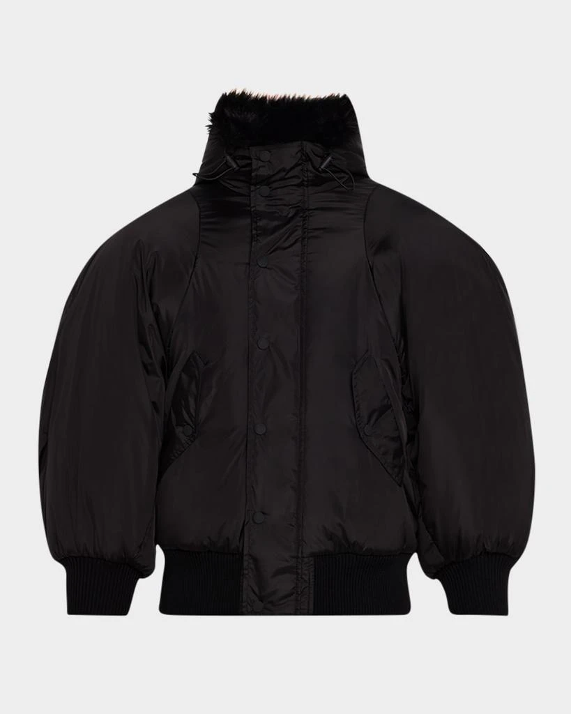 Simone Rocha Men's Puff-Sleeve Bomber Jacket with Faux Fur 1