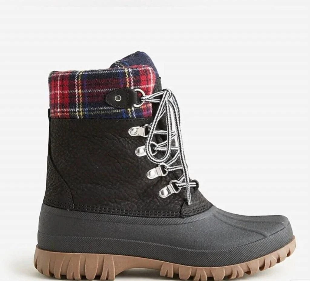 J. Crew Women's Perfect Plaid Winter Boots In Black 2