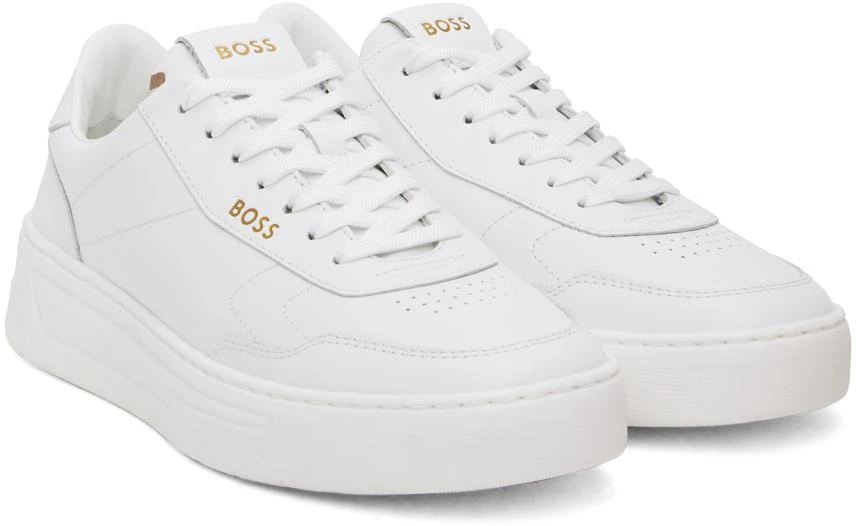 Hugo Boss White Leather Logo Sneakers 4