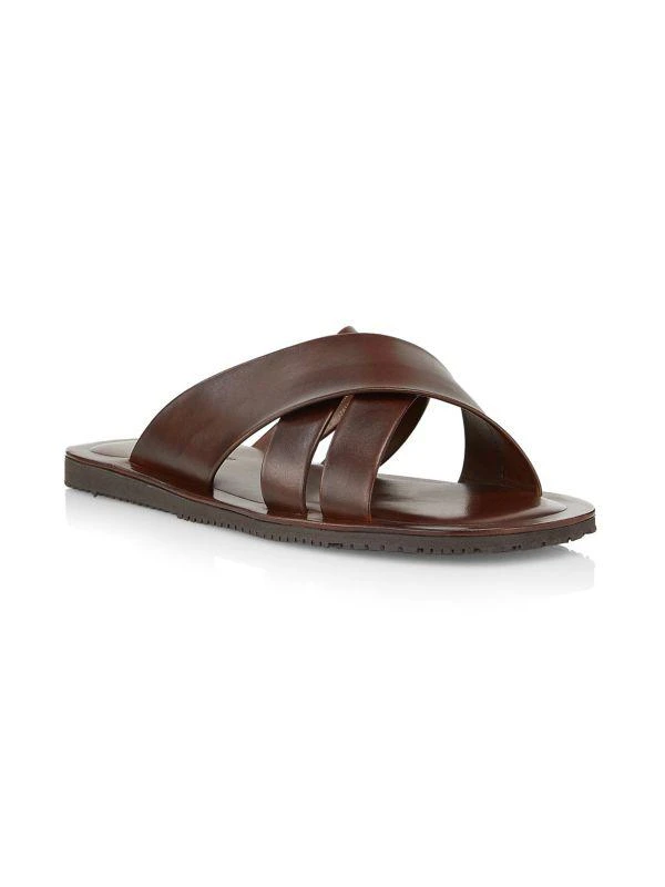 Saks Fifth Avenue COLLECTION Leather Crisscross Slides 2