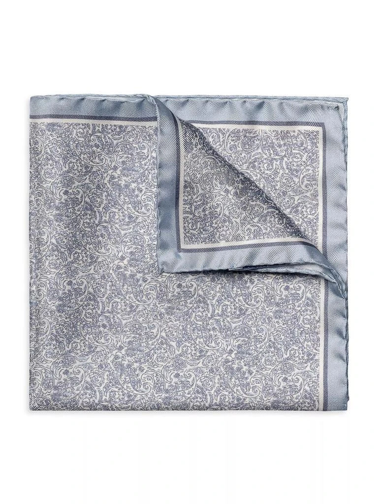 Eton Paisley Silk Pocket Square 1