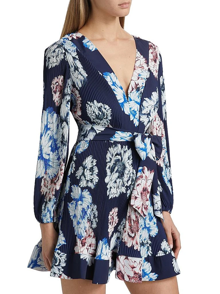 strapless open back dress Jodi Blue Floral Pleated Midi Dress – All About May