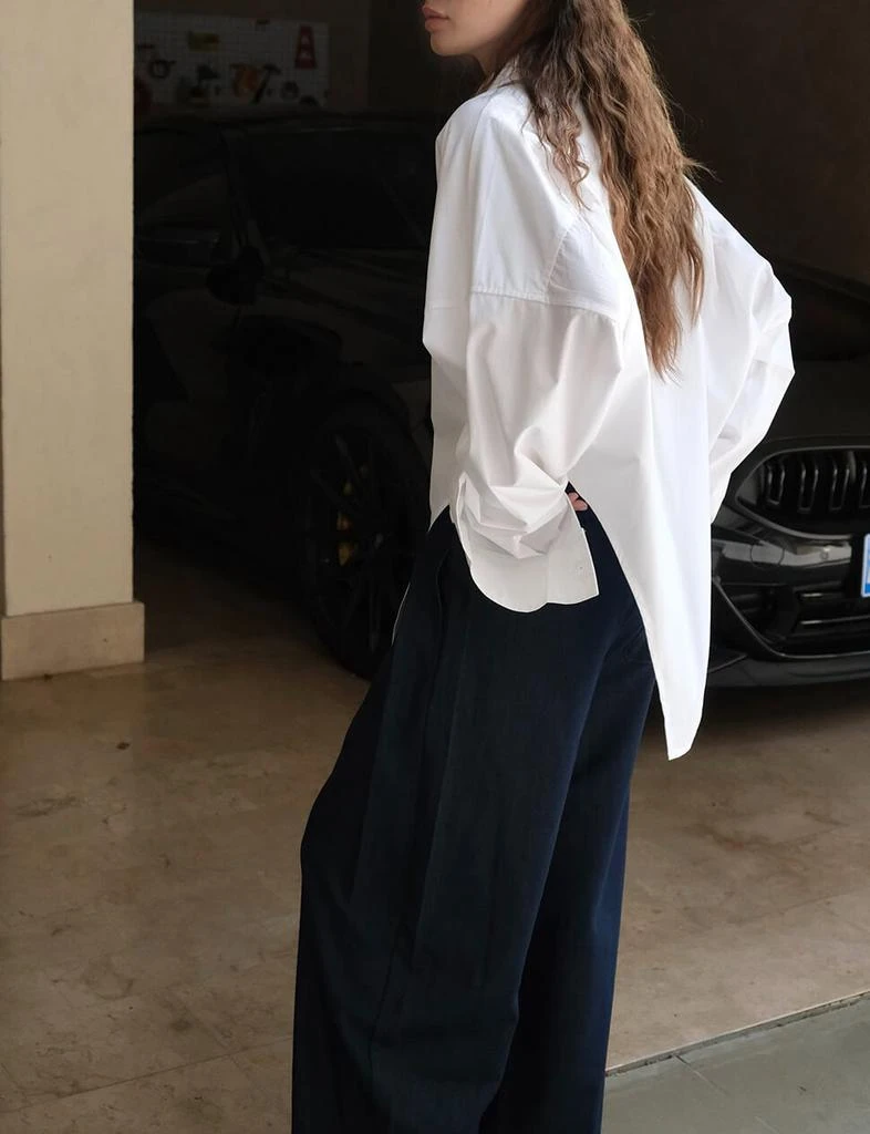 Pixie Market White Oversized Asymmetric Shirt -PREORDER 9