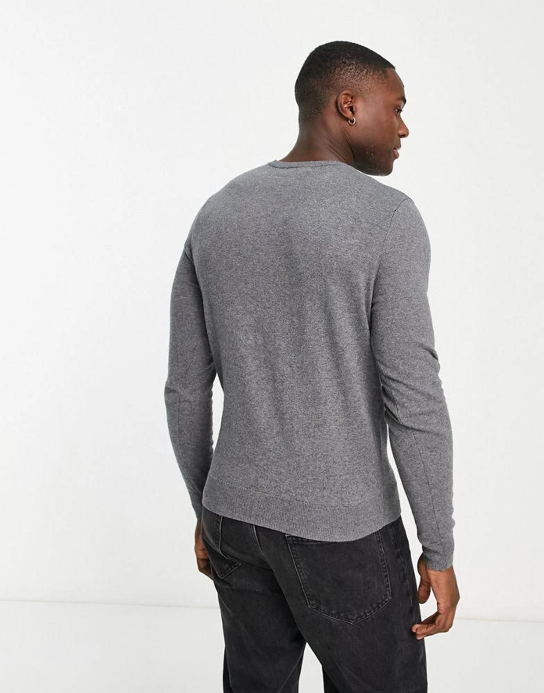 Scalpers Scalpers v neck jumper in grey 2