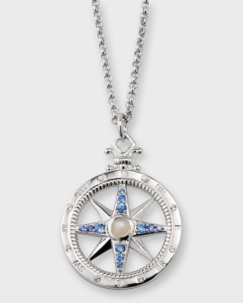 Monica Rich Kosann Sterling Silver Adventure Compass Pendant Necklace