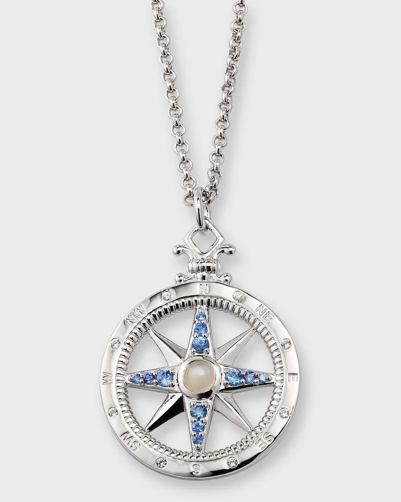 Monica Rich Kosann Sterling Silver Adventure Compass Pendant Necklace 1