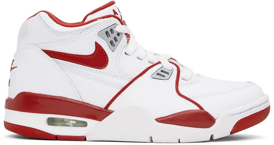 NIKE Kids White & Red Air Flight 89 Big Kids Sneakers