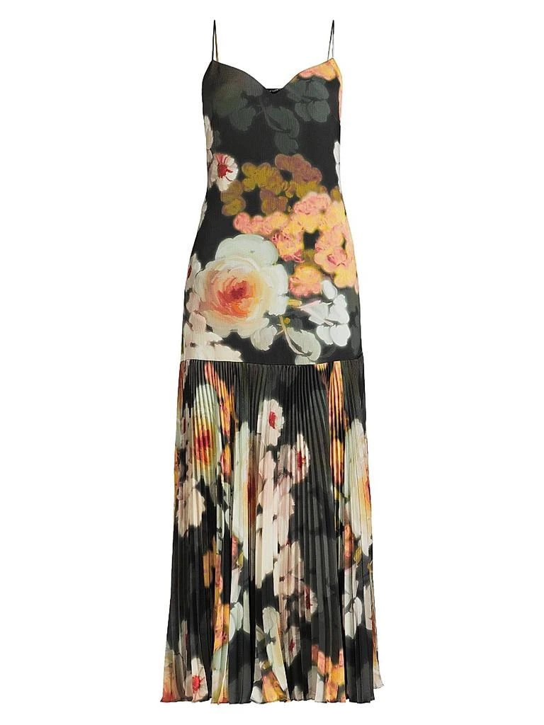 cobalt tropical print batwing sleeve split leg maxi dress Cobalt Tropical Print Sleeveless Maxi Dress